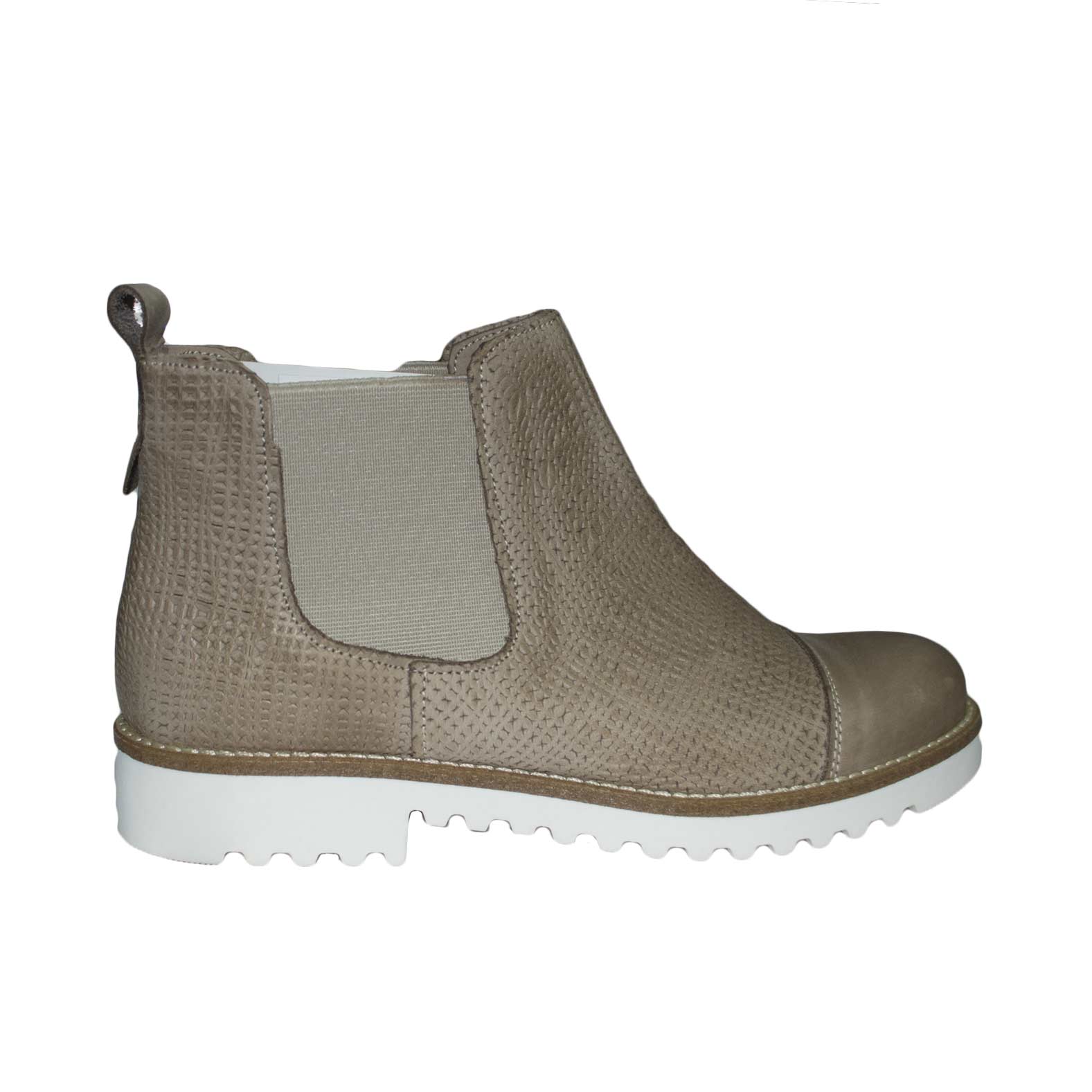 Scarpe stivaletti beatles donna estivi in vera pelle fondo bianco