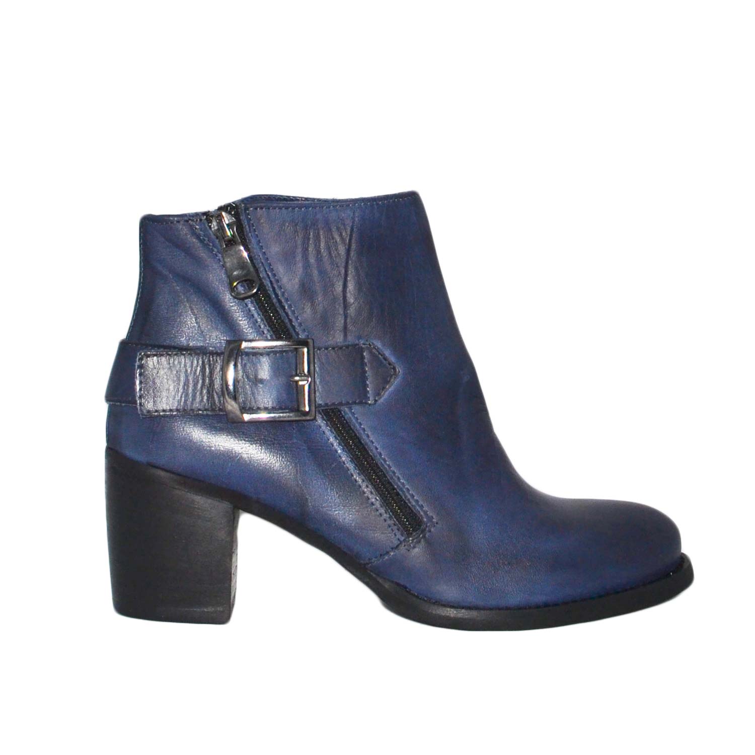 Tronchetto 100% pelle Blu Vitello