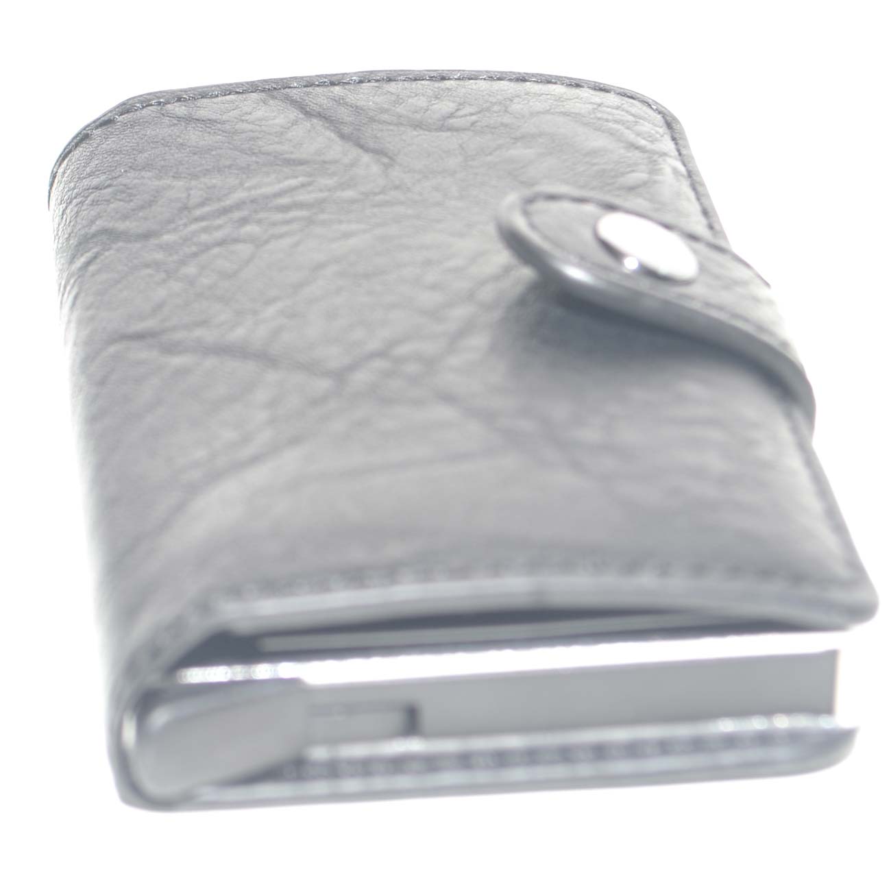 Portafoglio Portamonete Charmoni In Vera Pelle Con Chiusura A Scatto A Molla, Compatto 9x9 Cm, Unisex, Colore Verde