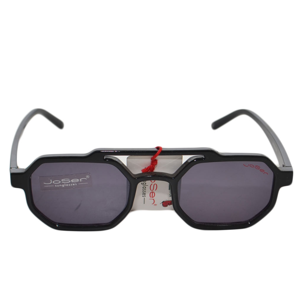 Occhiali da sole sunglasses uomo nero modello esagonale lente scura moda giovane