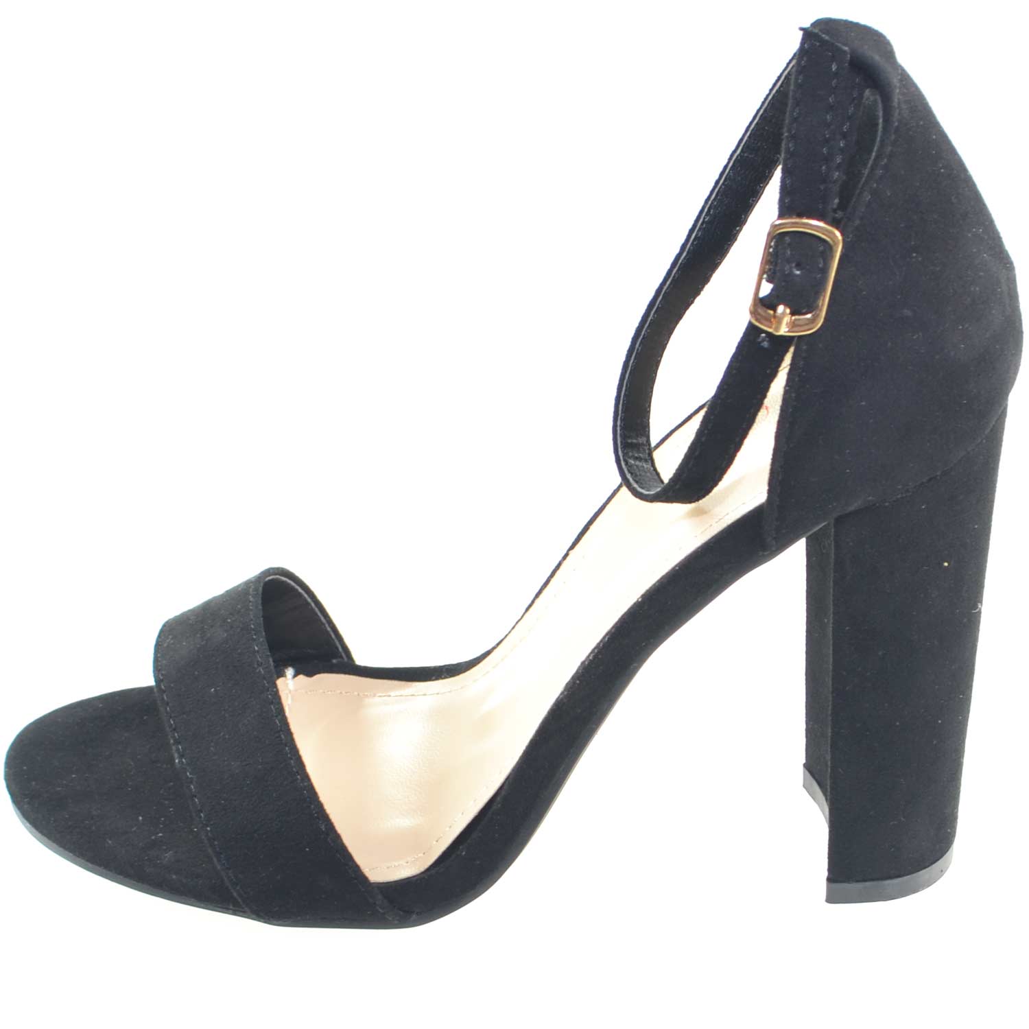 Sandalo tacco nero scarpe donna eleganti tacco doppio comfort per cerimonia moda glamour