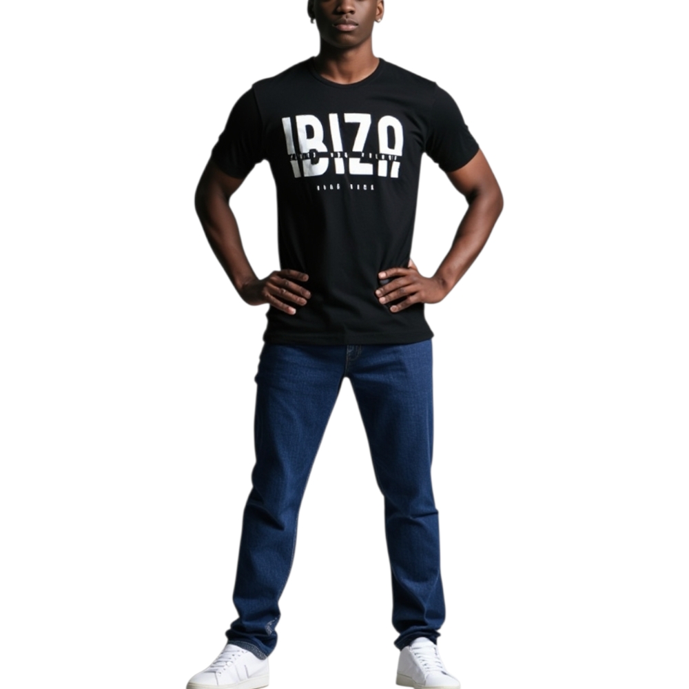 T- shirt basic uomo in cotone elastico bianco semplice modello over girocollo con cucitura in tinta made in italy.