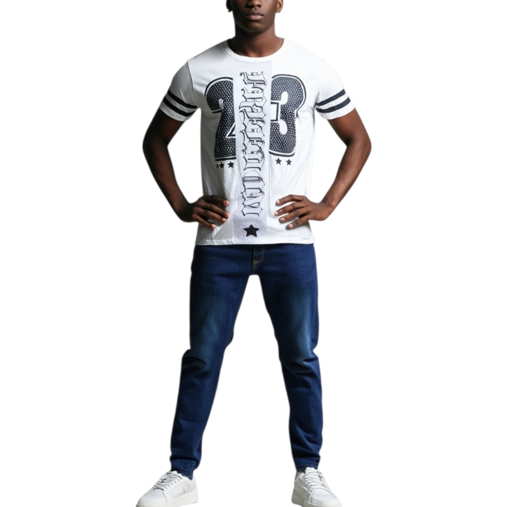 T-Shirt maglietta uomo man collo rotondo e maniche corte con design stampato made in italy