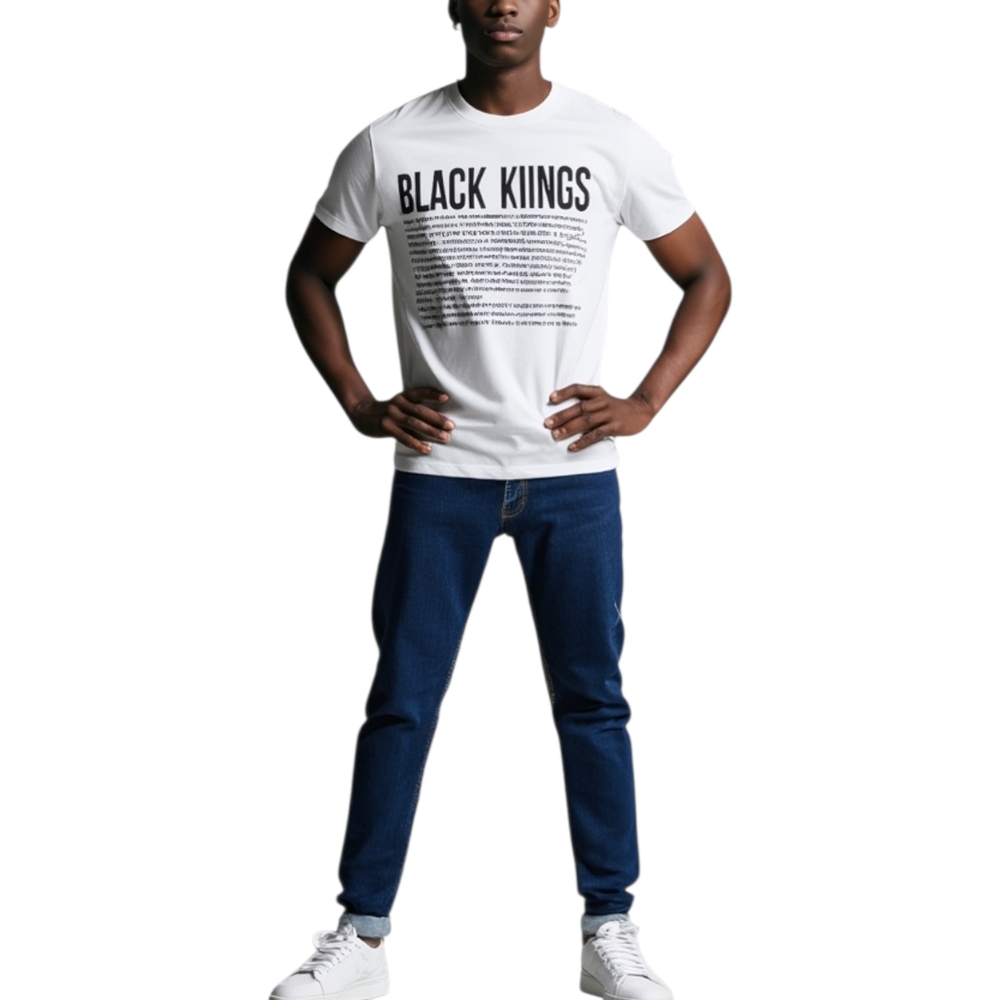 Maglietta slavata yeno061 con collo rotondo e maniche corte con loghi e con design di colore bianco cucito  artigianalmente