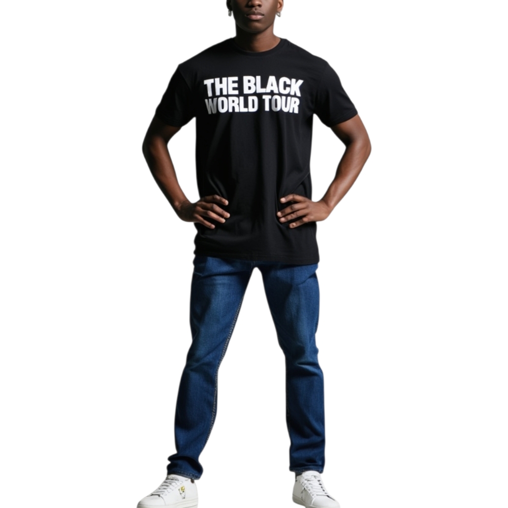 T-Shirt slim  welcom freedom uomo colore nero art FR098 Maniche corte. Collo rotondo.