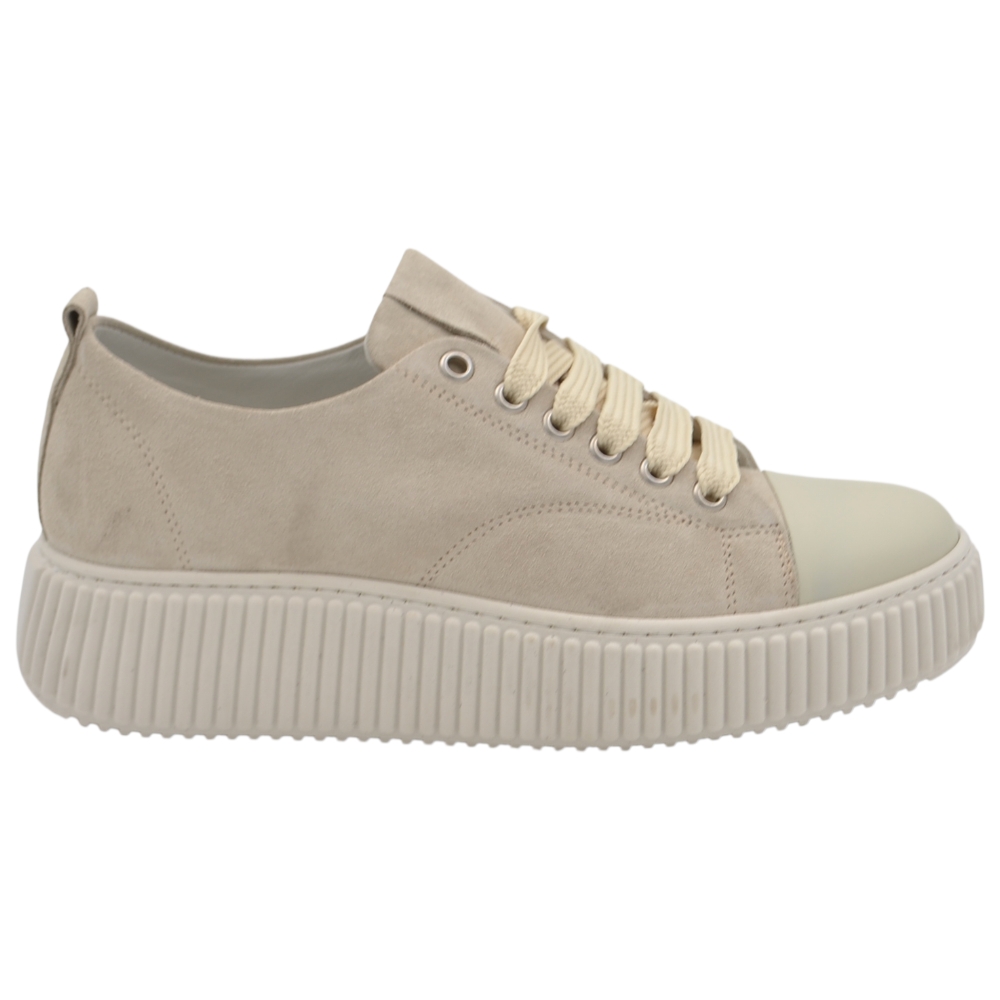 Sneakers uomo scamosciato sabbia fondo e puntale in gomma antiscivolo alto 4,5 cm punta rinforzata scarpe casual