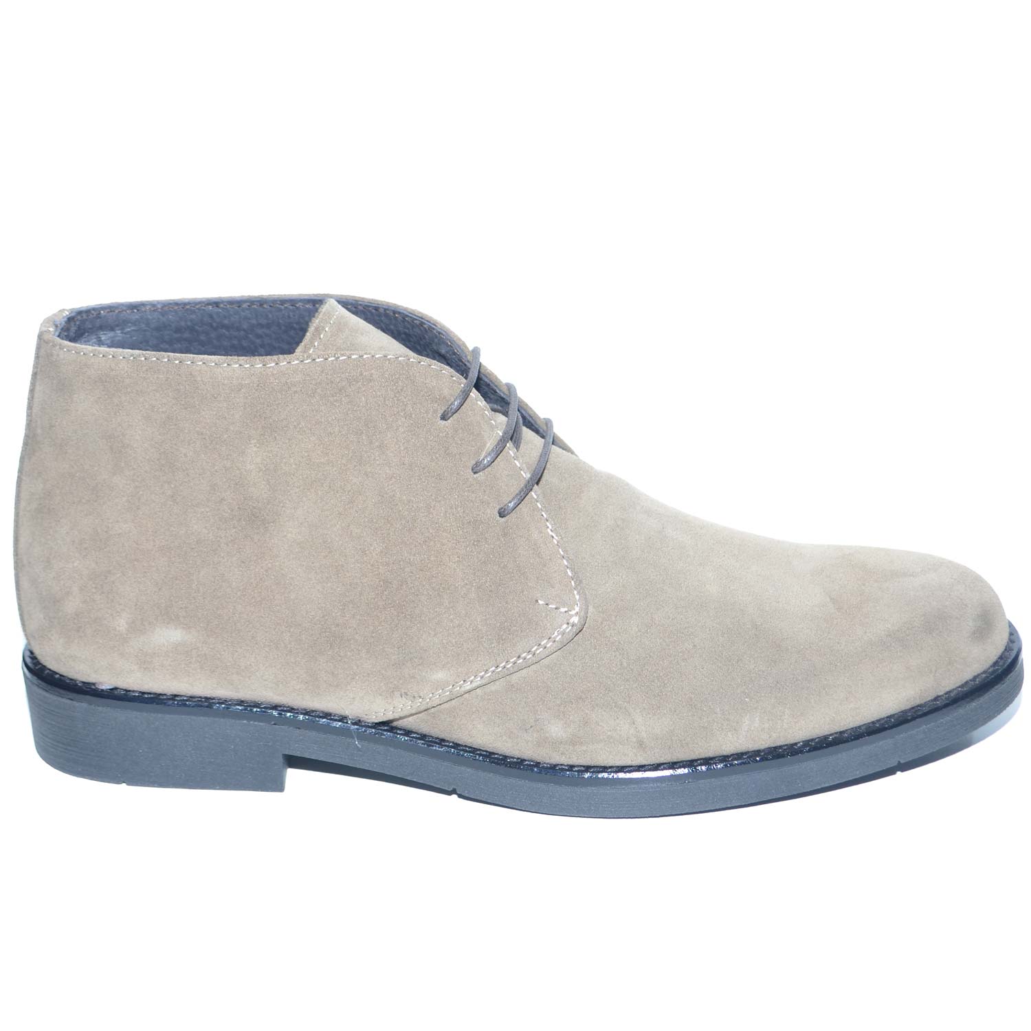 Polacchino uomo invernale in vera pelle camoscio tortora comfort basic  stile italiano scarpe da professionista handmade uomo polacchini MALU SHOES  | MaluShoes