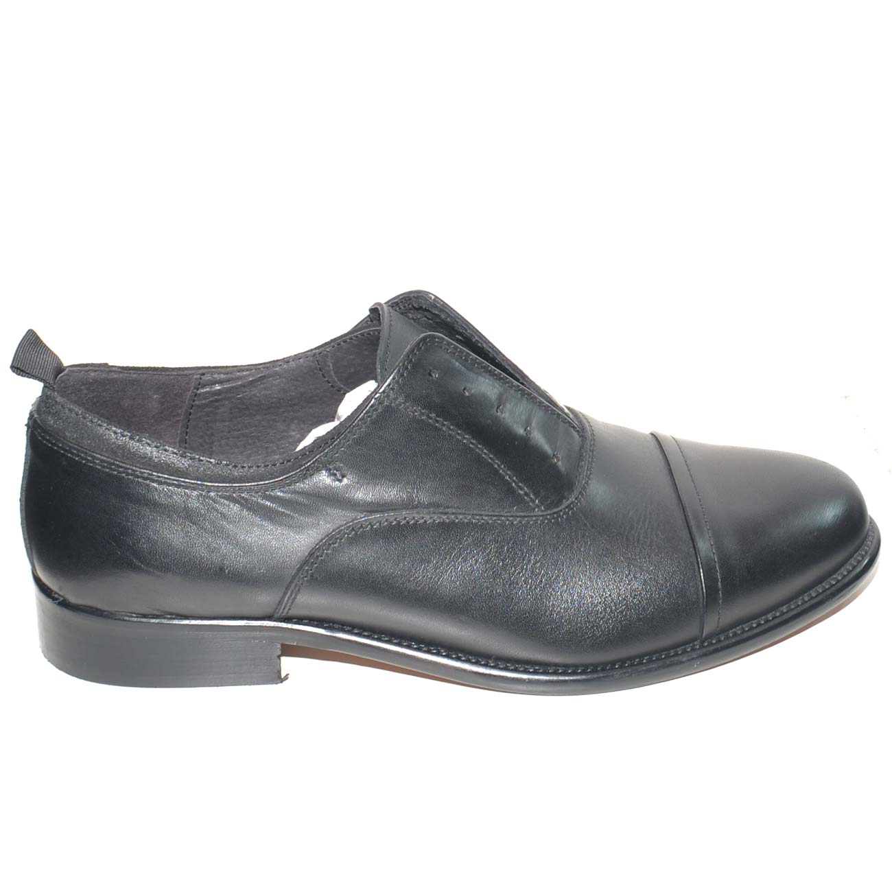 Scarpe uomo francesina elegante punta alzata senza lacci vera pelle lucida  nero made in italy fondo classico handmade uomo classiche Malu Shoes