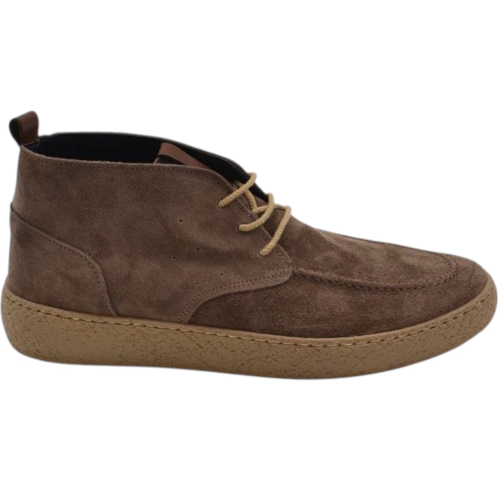 Polacchino classico sportivo casual hanno tomaia vera pelle scamosciata beige resistente traspirante sottopiede comfort.