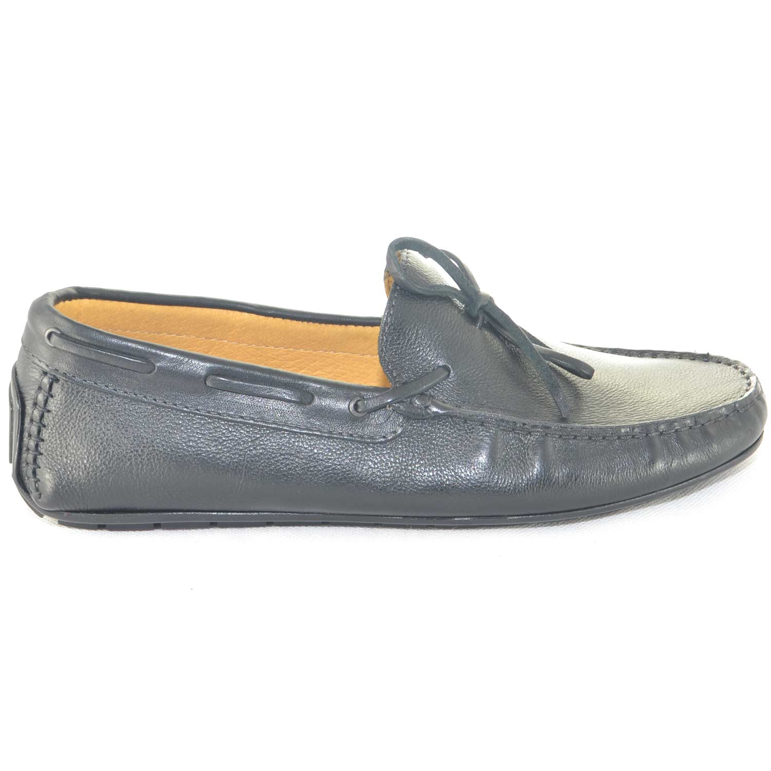 Scarpe uomo mocassino interland  nero da barca modello car shoes slip on made in italy comfort vera pelle moda estiva.