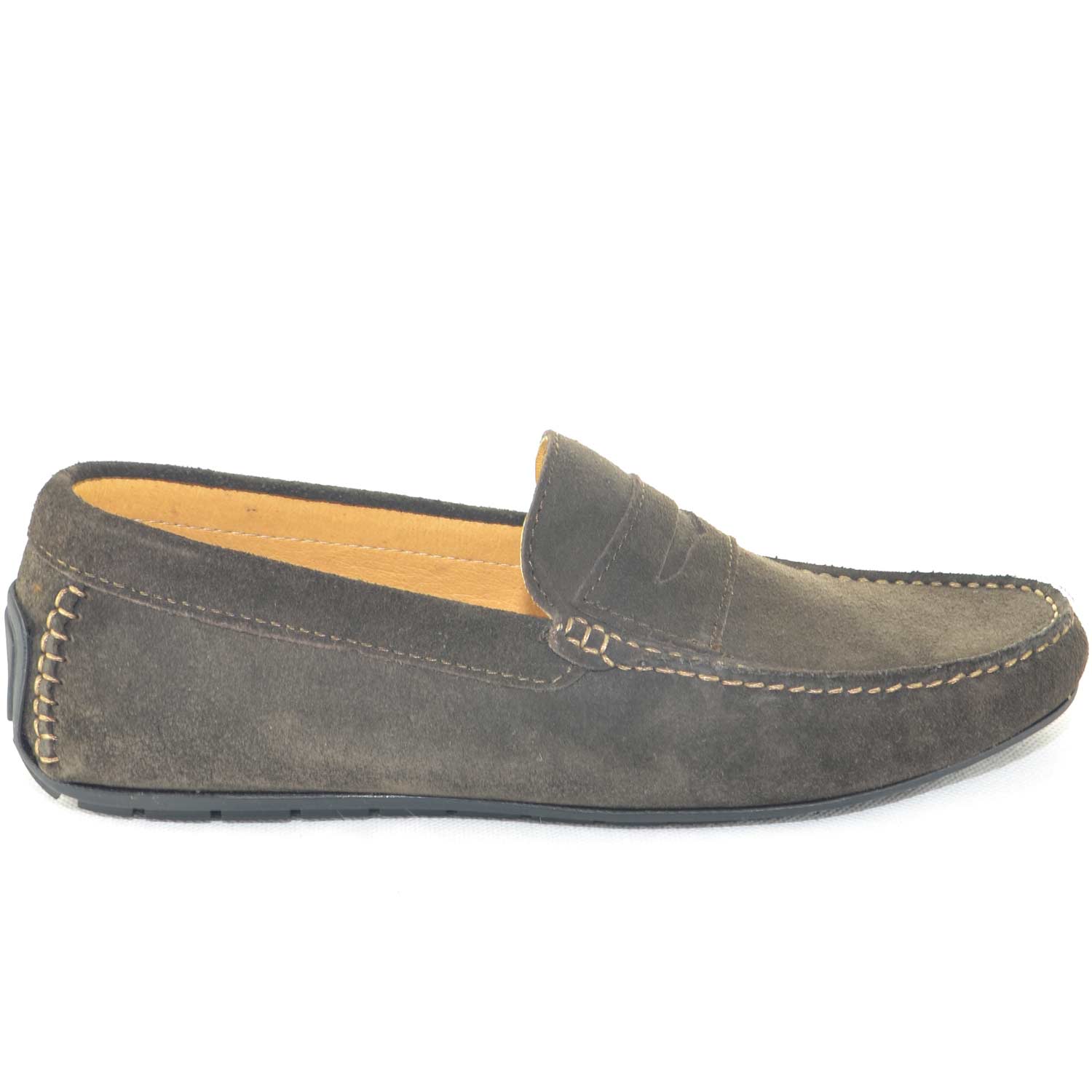 mocassino car shoes uomo testa di moro comfort casual made in italy vera pelle scamosciata fondo antiscivolo moda estiva.