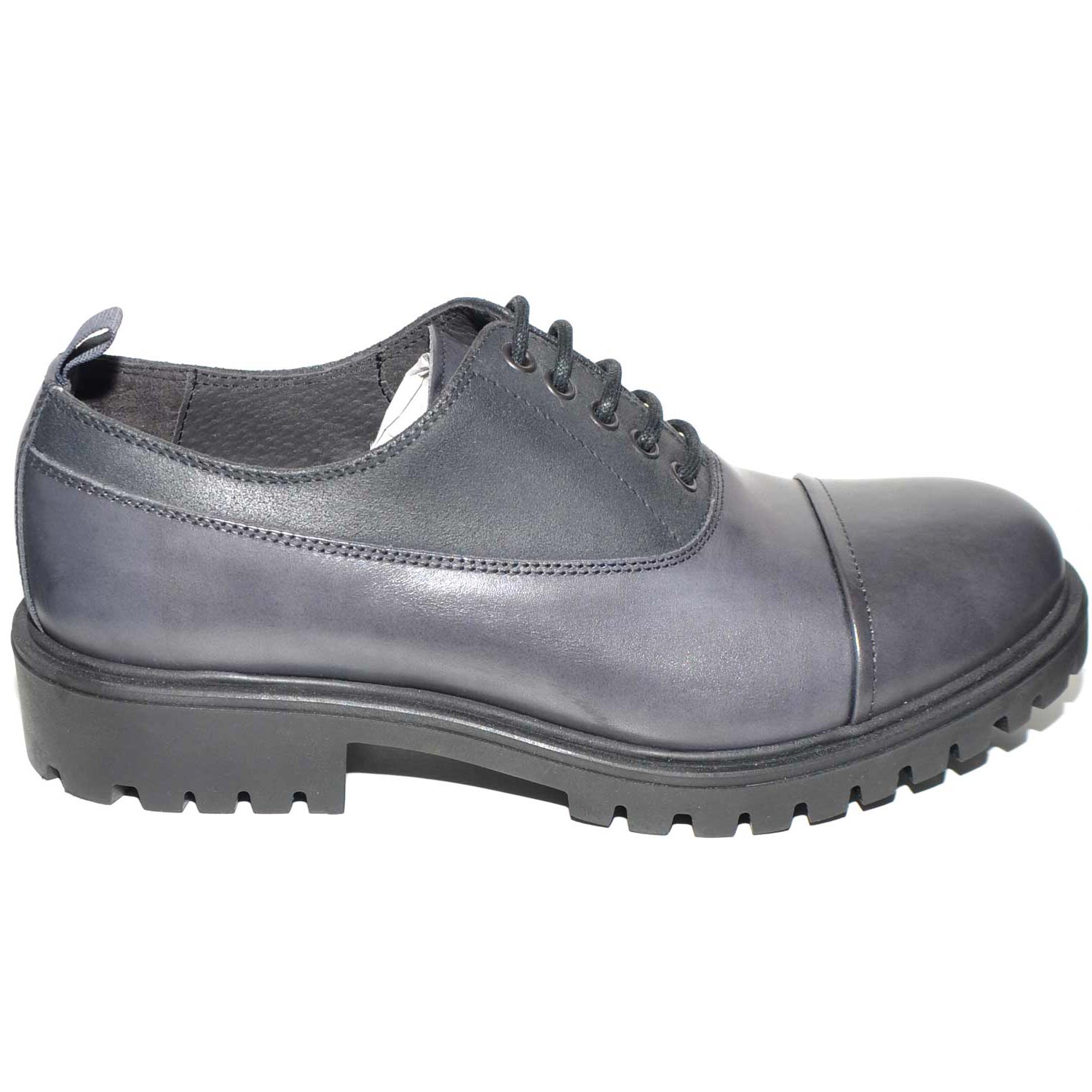 SCARPE UOMO FRANCESINA INGLESE PUNTA ALZATA VERA PELLE CRUST GRIGIO MADE IN ITALY FONDO CLASSICO SPORTIVO .