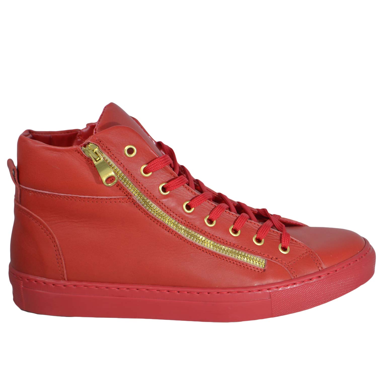 Sneakers alta doppia cerniera gold