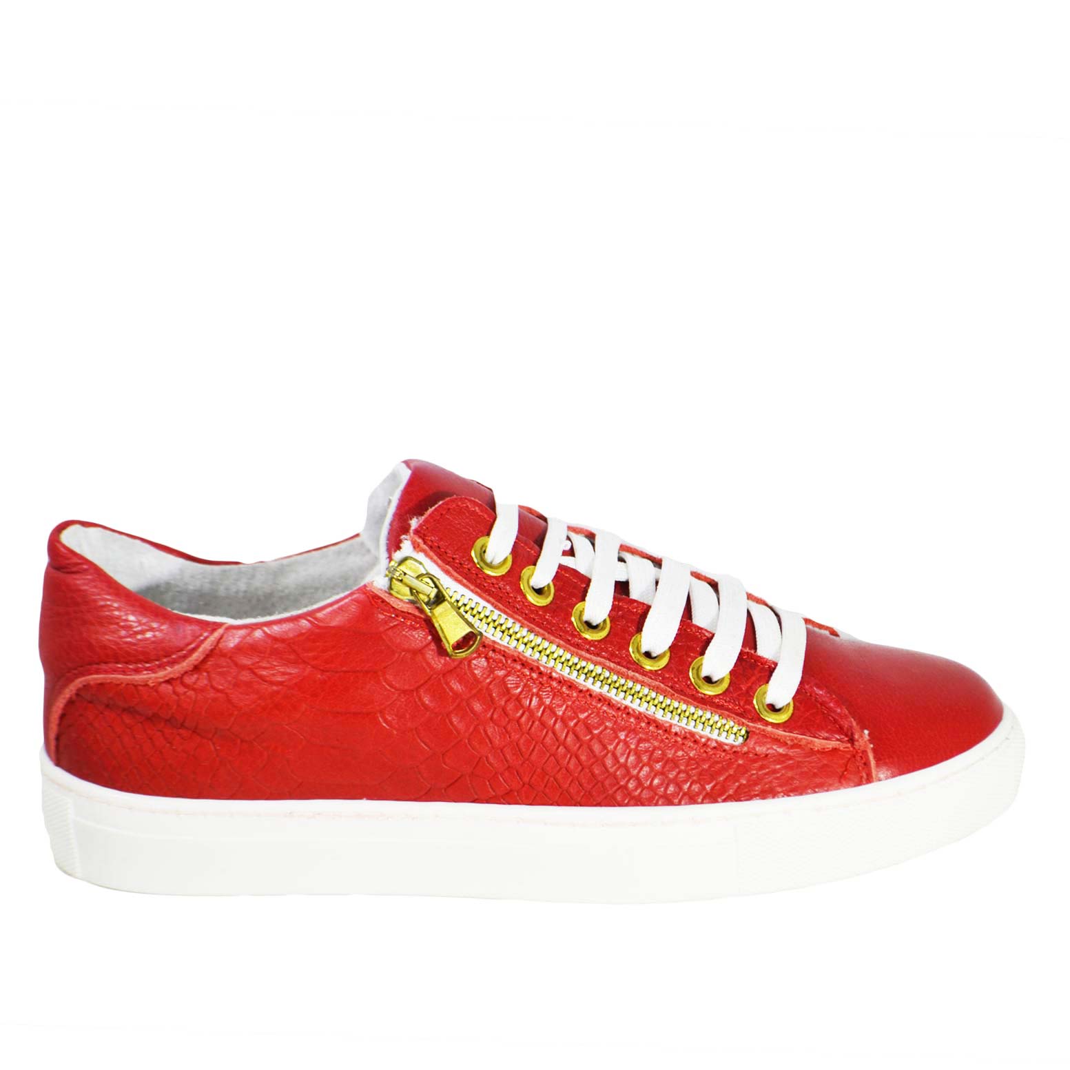 Sneakers bassa doppia lampo gold