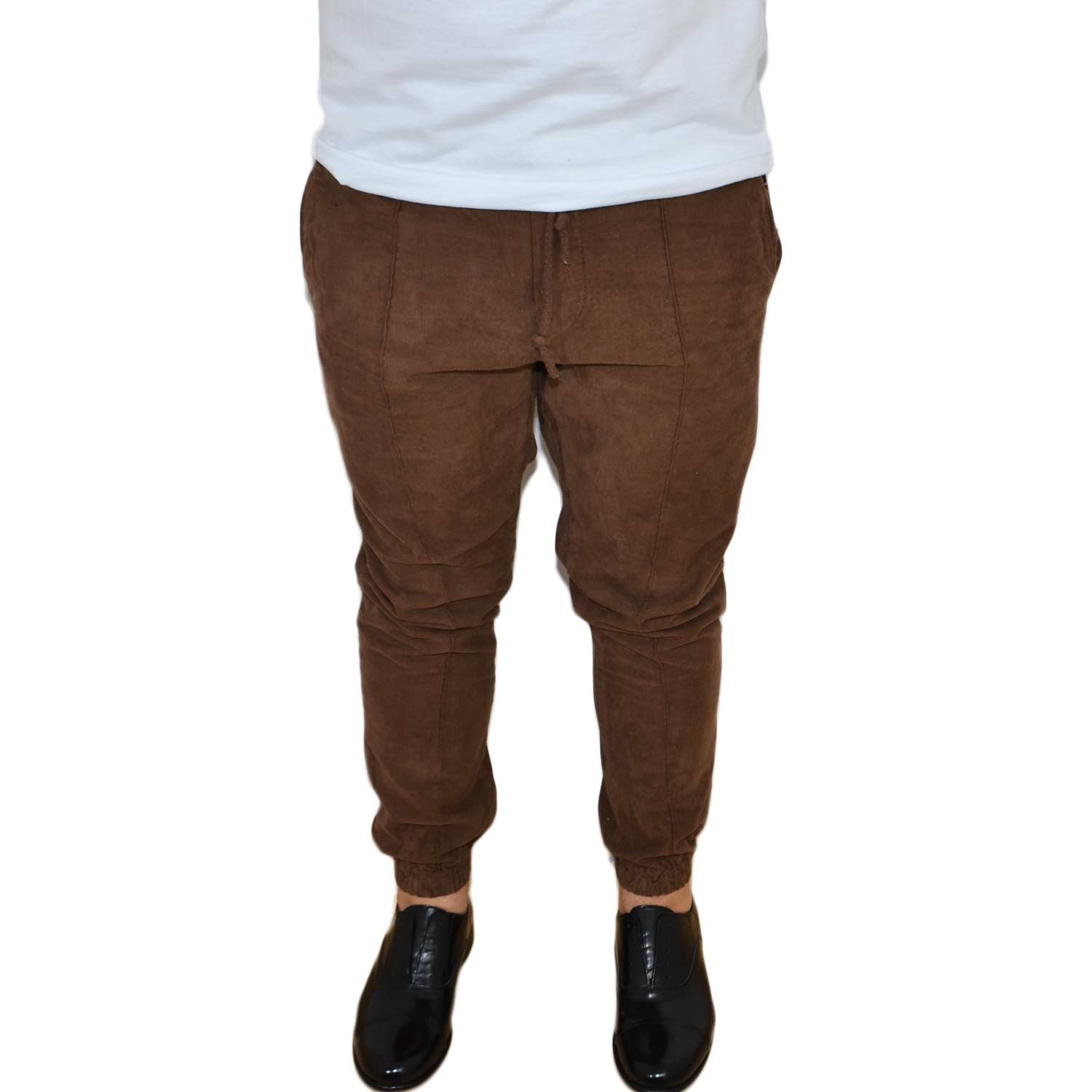 PANTALONI CHINO CROPPED ART 0999 CINIGLIA MARRONE DANDY STYLE COMODO