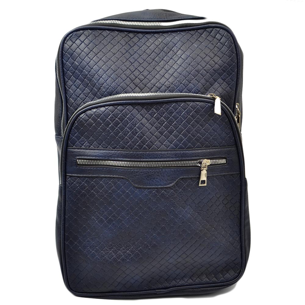 Zaino nero casual uomo borsa medio grande 15 pollici laptop portatile pu pelle zip capiente comodo