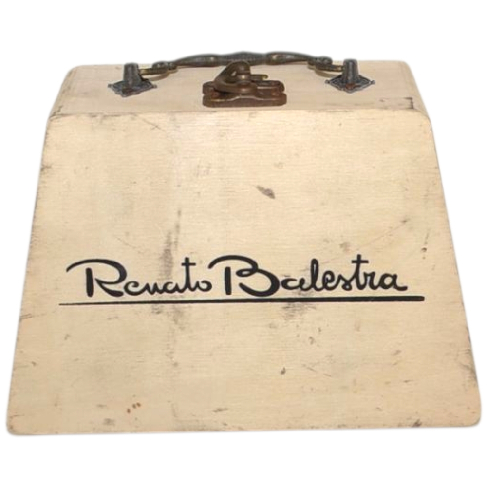 Cintura vera pelle blu abrasivato Renato Balestra liscia con fibbia in metallo quadrata regolabile scatola in legno