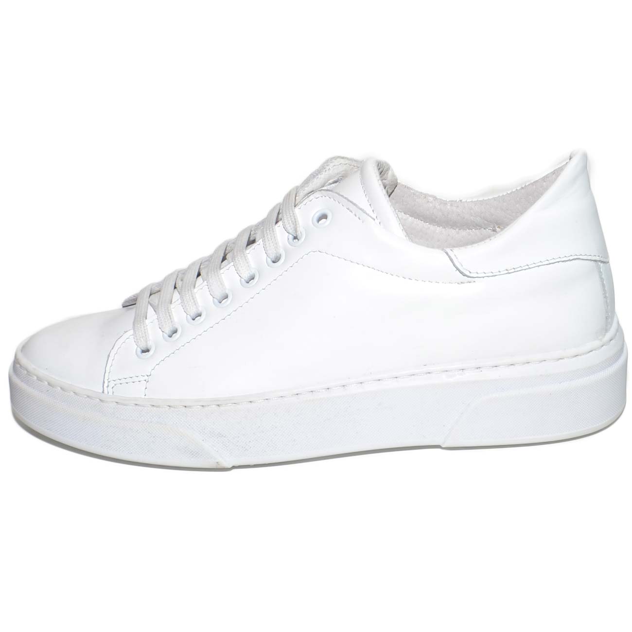 sneakers pelle bianca uomo