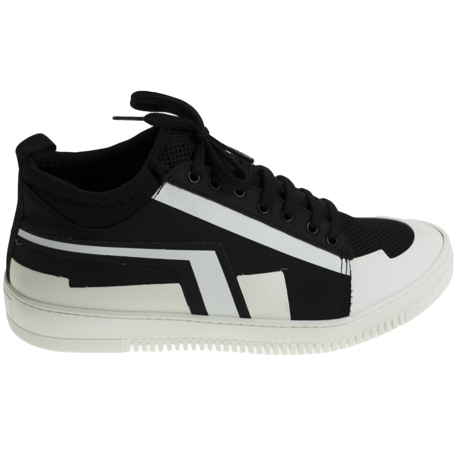 Sneakers bassa louise open art:tn010012 materiale tessile nero con inserti laser in gommato bianco calzino interno strappo elastico sulla parte anteriore posteriore