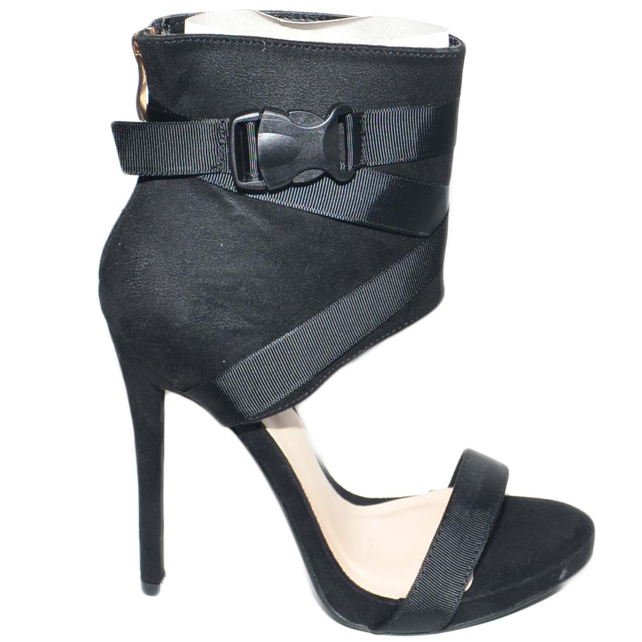 Sandalo donna fasciato alla caviglia con dettaglio fibbia a scatto con cordone moda trend street glamour
