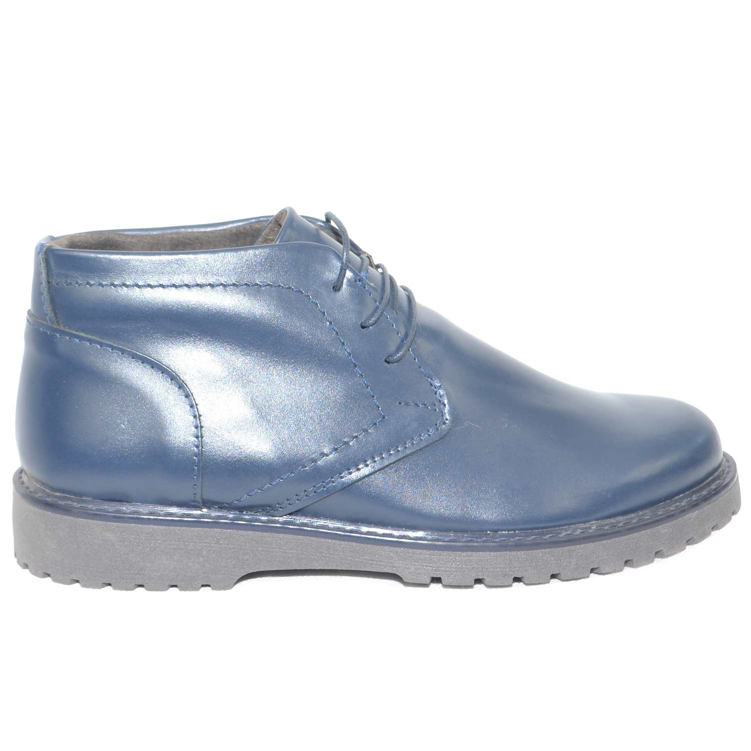 SCARPE UOMO DAVIDSON POLACCHINO MORO IN PELLE BURRATTATA VINTAGE U16DV02