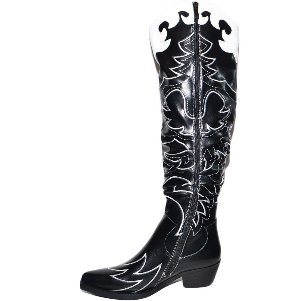 bianca e nero cowboy stivali low price 4f0fd 58f4f