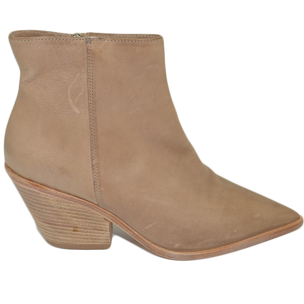Tronchetti texani donna stivaletti camperos in vera pelle di nappa