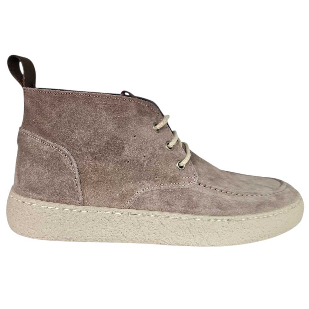 Polacchino classico sportivo casual hanno tomaia vera pelle scamosciata beige resistente traspirante sottopiede comfort.