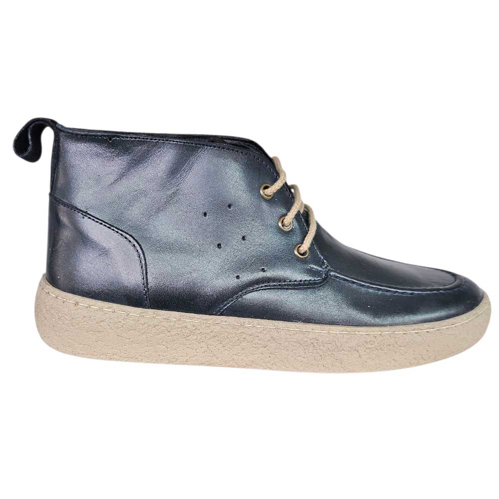 Polacchino classico sportivo casual hanno tomaia vera pelle blu resistente traspirante con sottopiede comfort.
