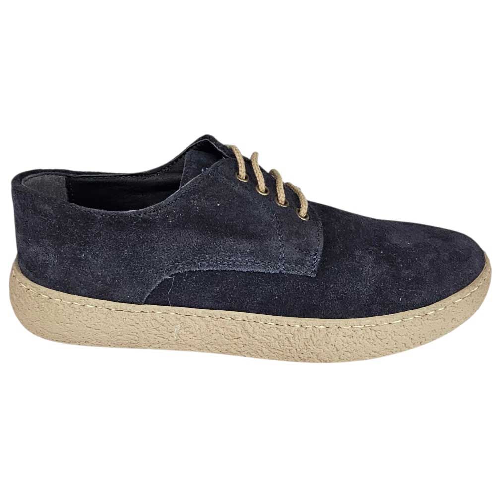 Stringate uomo scamosciate blu fondo steven beige cucito ultraleggero antiscivolo.