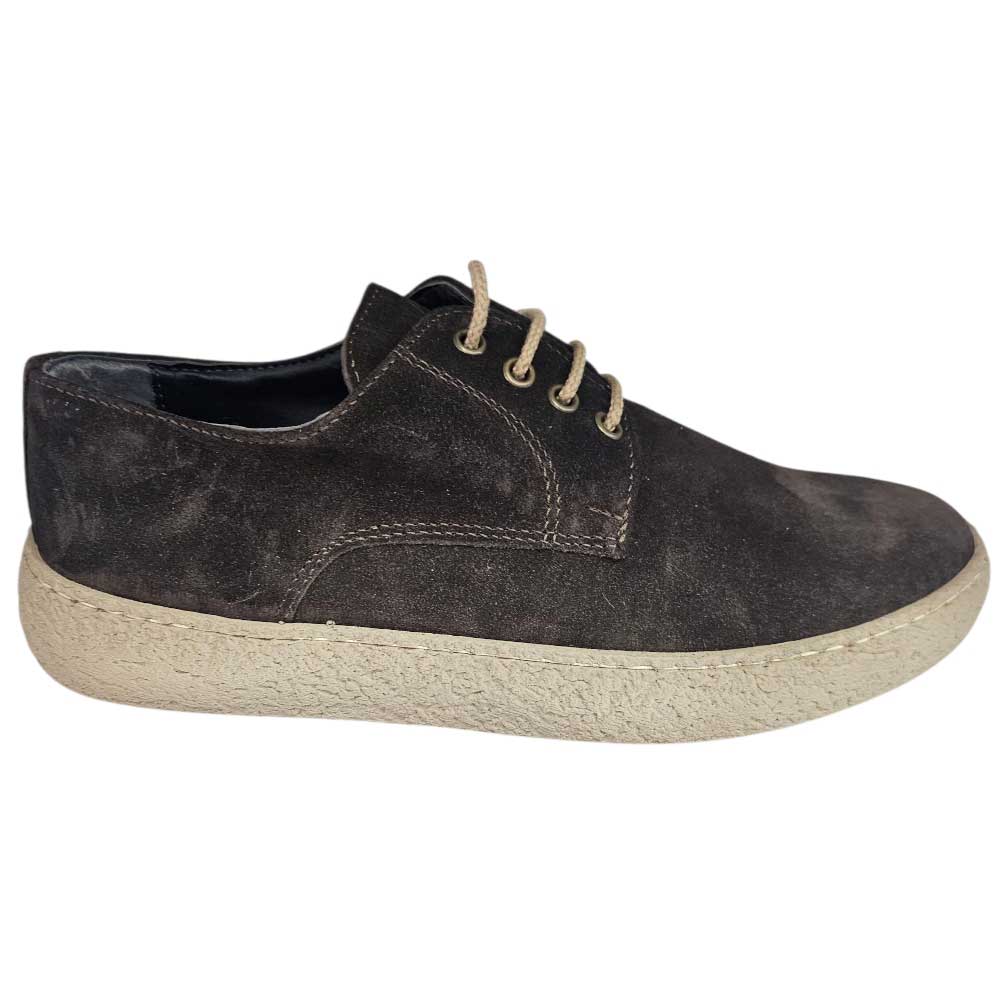 Stringate uomo scamosciate marrone fondo steven beige cucito ultraleggero antiscivolo.