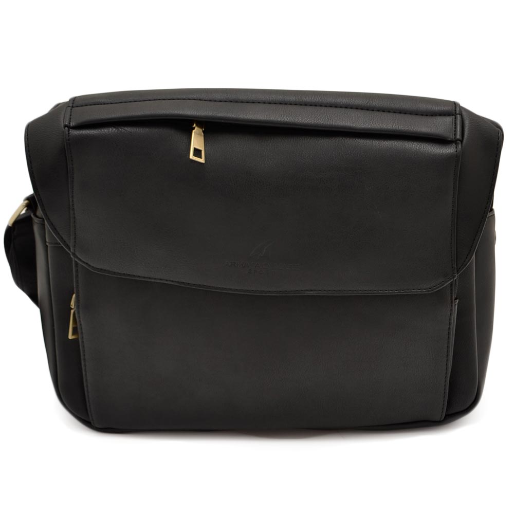 Borsa tracolla uomo borsello Armata di mare nero con 3 scompartimenti e zip capiente viaggio lavoro porta tutto