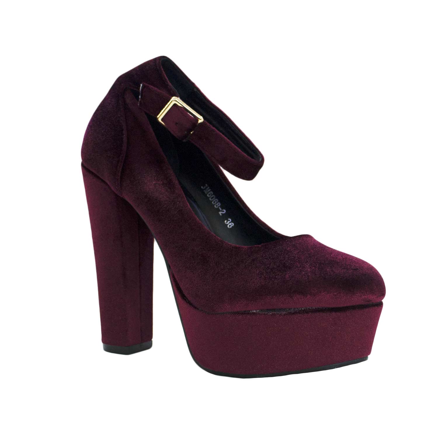 scarpe donna art 6068 tacco 13 doppio ciniglia bordeaux moda glamour  cinturino alla caviglia donna d�collet� Malu Shoes | MaluShoes