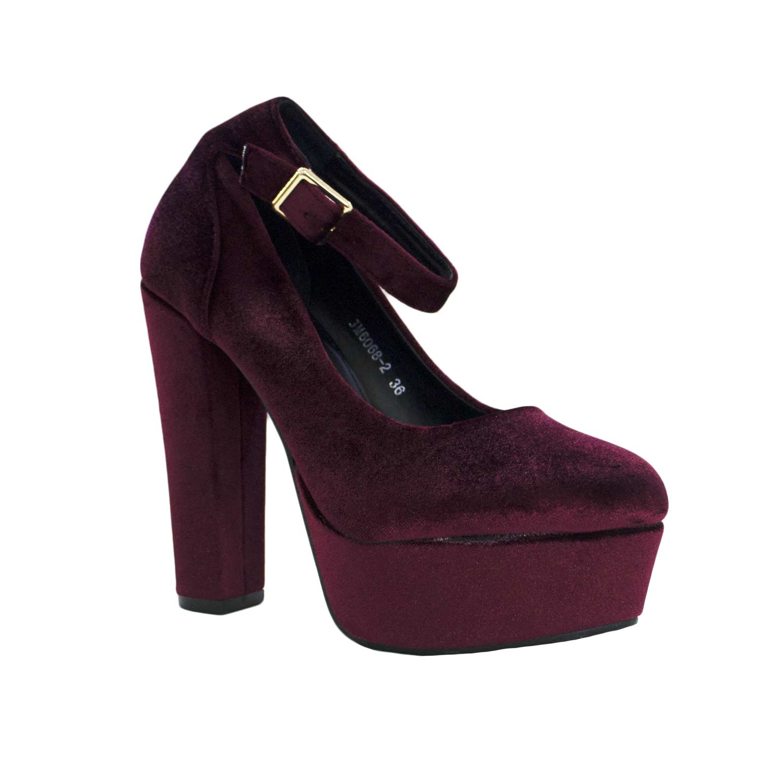 scarpe bordeaux tacco largo