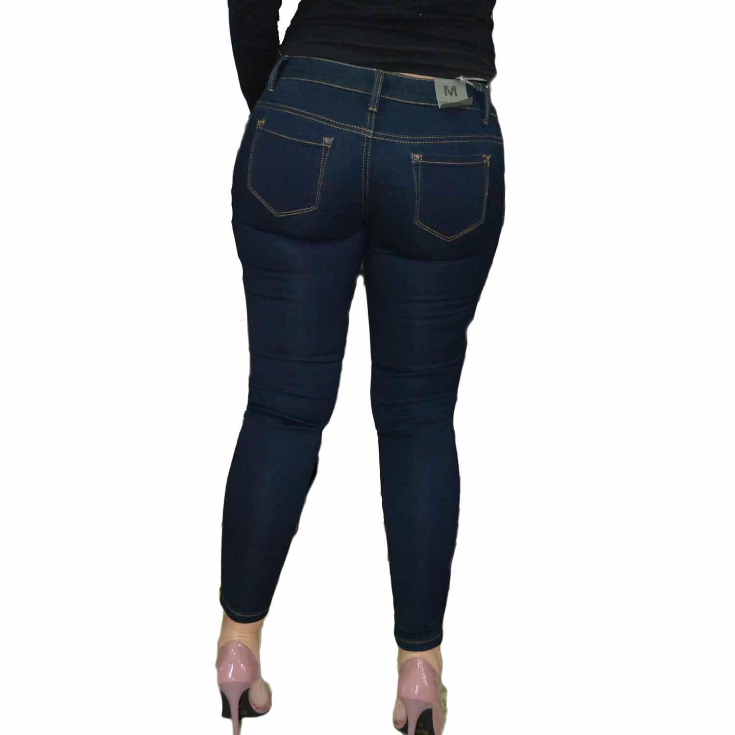 Jeans lavaggio scuro pantaloni donna slim donna jeans Made In Italy |  MaluShoes