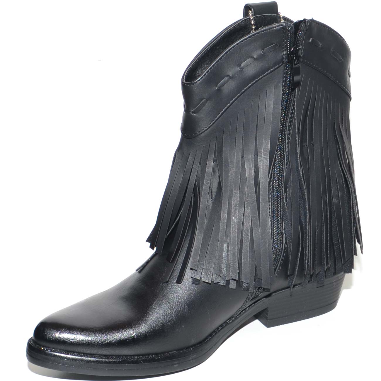 Stivaletti Texani Donna Con Frange | Stile Cowboy Western - Camoscio Sintetico - Foto 6