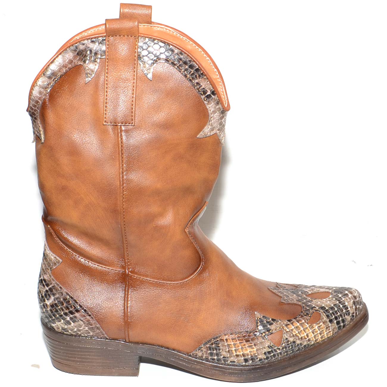 Durango Stivali Western Rebel A Metà Polpaccio – Pelle Pieno Fiore, Suola Antiscivolo, Tacco 3,2 Cm, Marrone