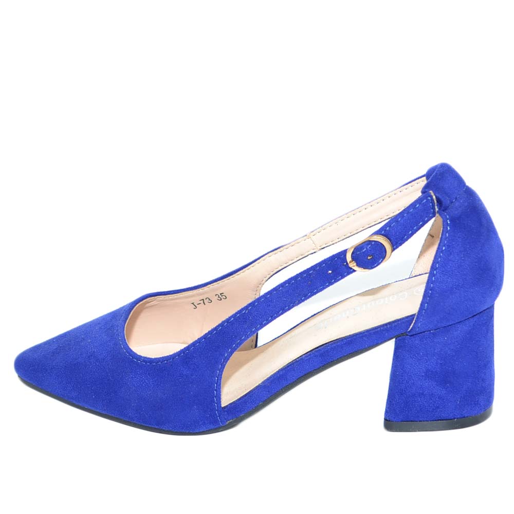 Decollete blu hotsell con cinturino