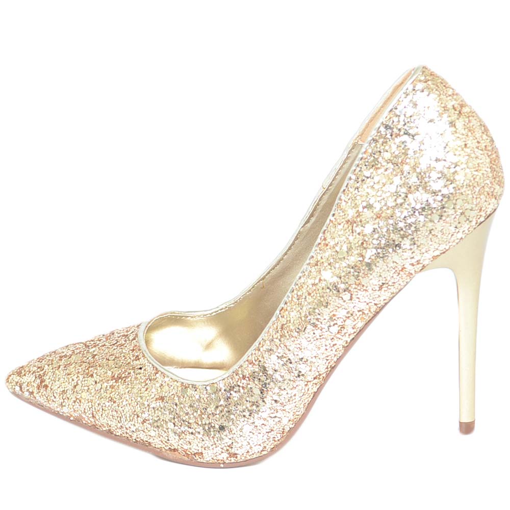 scarpe con tacco brillantini