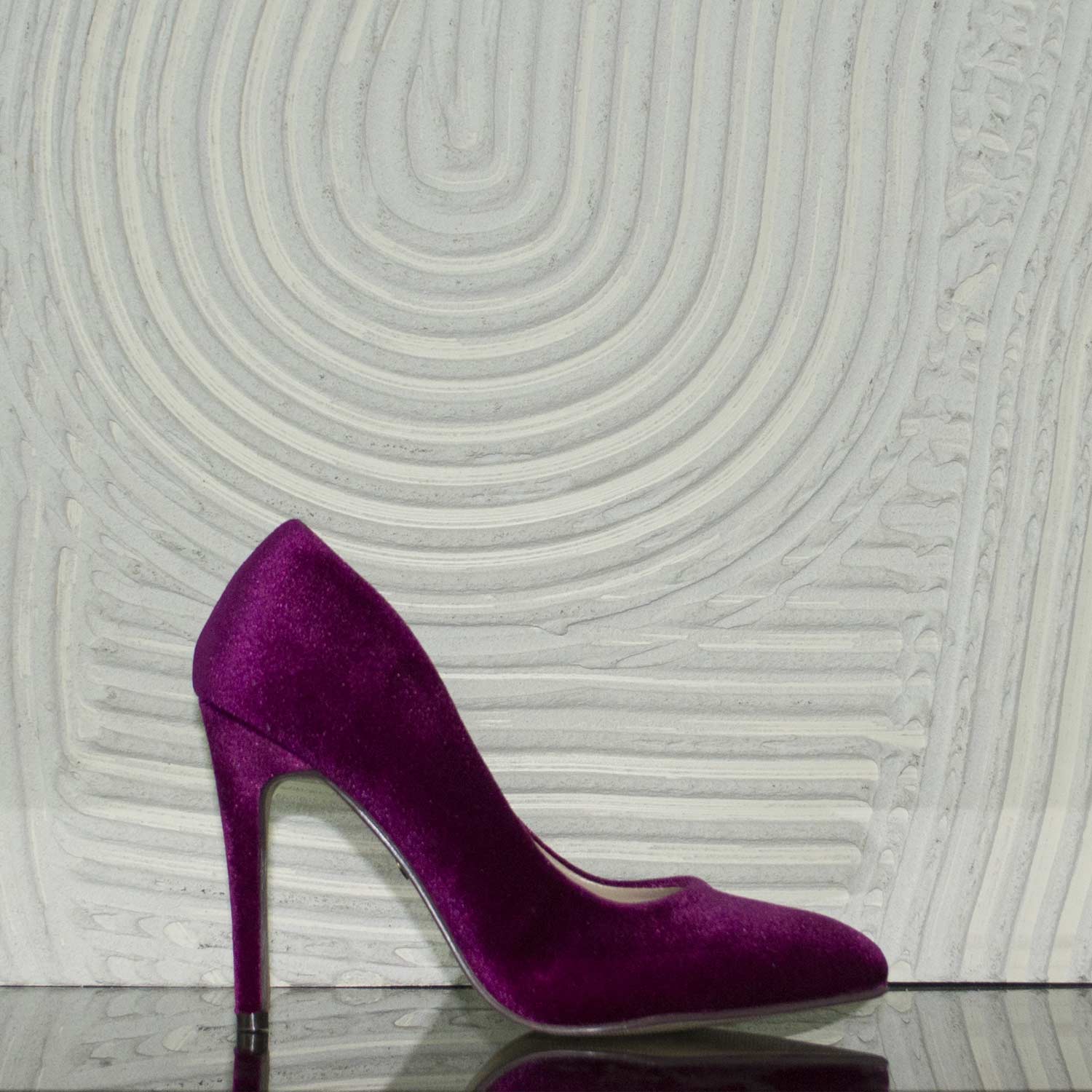 Scarpe donna tacco spillo fucsia ciniglia velluto moda glamour