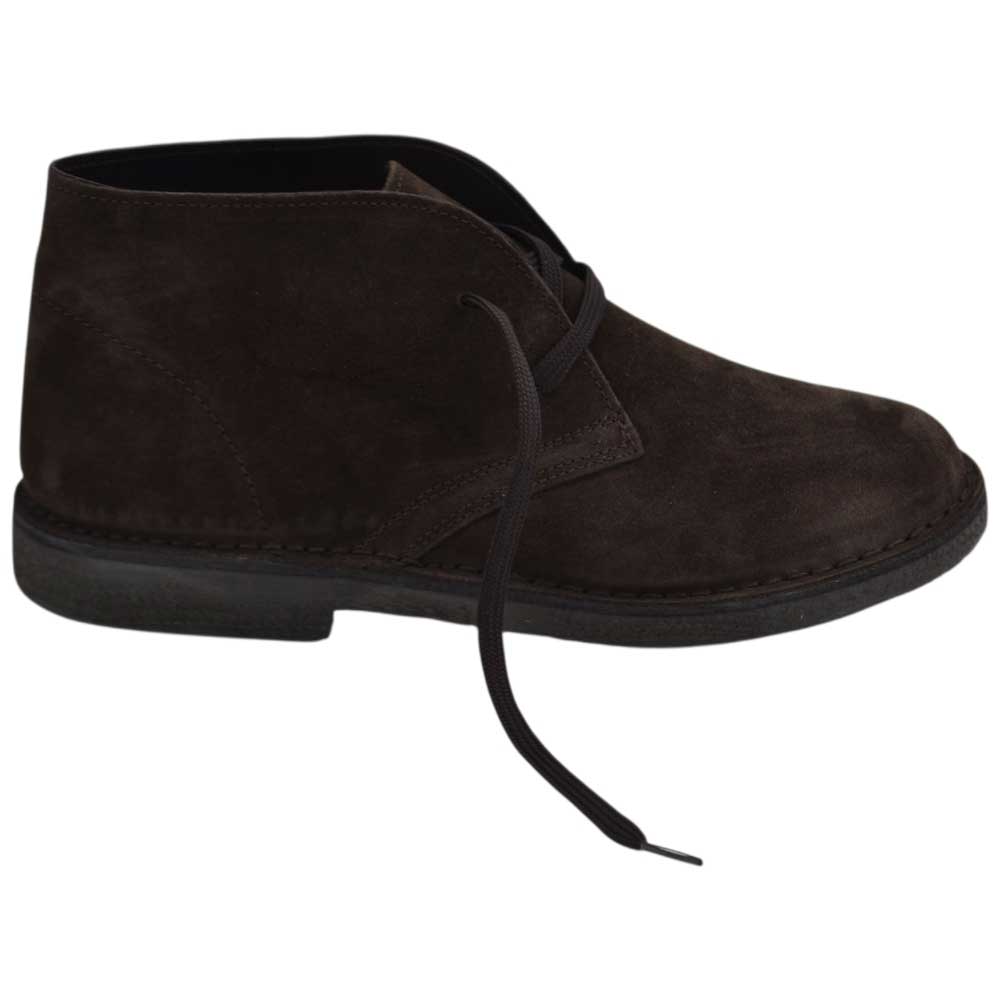 Polacchino uomo vera pelle scamosciata marrone comfort gomma business professionista handmade in italy.