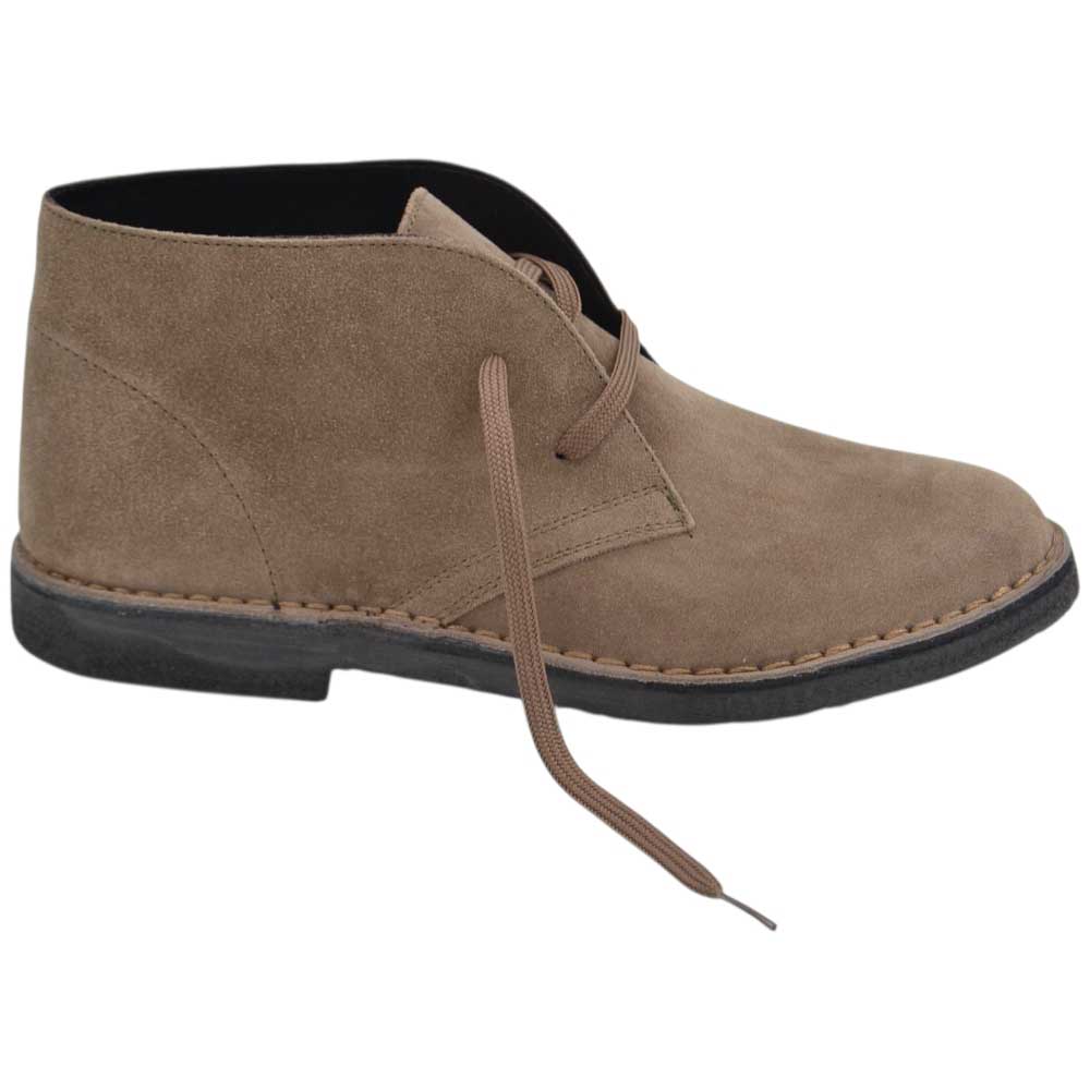 Polacchino uomo vera pelle scamosciata tortora comfort gomma business professionista handmade in italy.