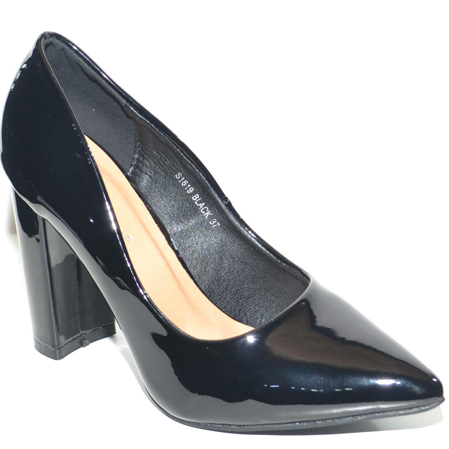 Décolleté nere vernice con tacco basso Mon dieu 9904H18 da Donna
