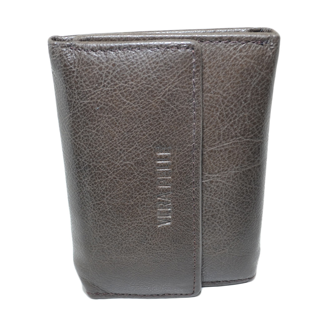 Portafoglio verticale uomo in vera pelle marrone portacarte e portamonete resistente