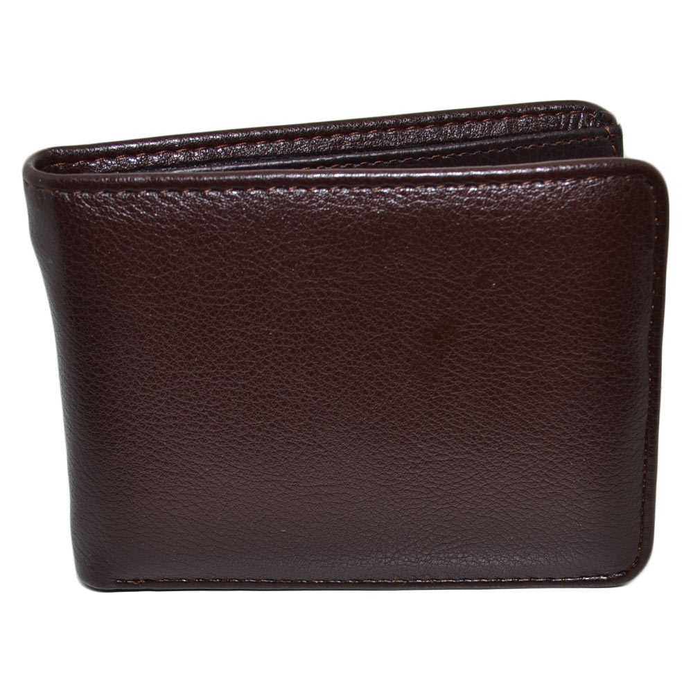PORTAFOGLIO UOMO WALLET IN VERA PELLE MARRONE CON PORTACARTE E PORTAMONETE DUREVOLE MODA 