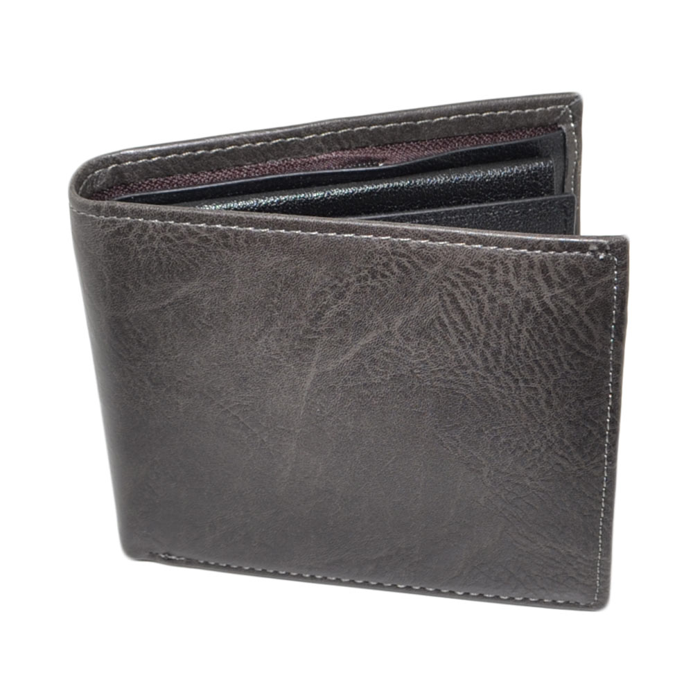 PORTAFOGLIO UOMO WALLET IN VERA PELLE MARRONE GRAFFIATO EFFETTO VINTAGE CON PORTACARTE E PORTAMONETE DUREVOLE MODA 