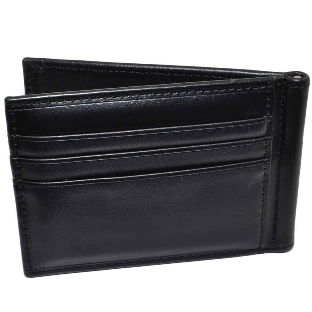 PORTAFOGLIO UOMO WALLET IN VERA PELLE NERA BLACK CON PORTACARTE E PORTAMONETE DUREVOLE MODA 