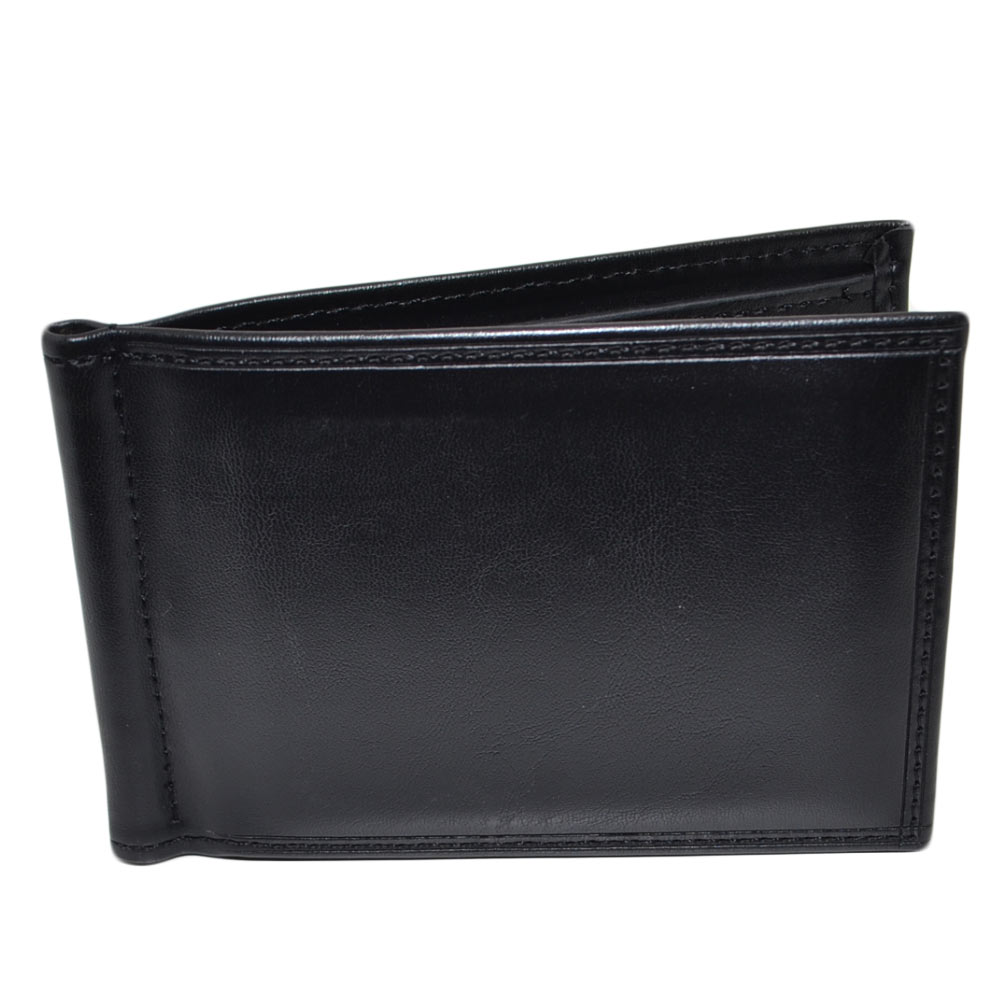 PORTAFOGLIO UOMO WALLET IN VERA PELLE NERA BLACK CON PORTACARTE E PORTAMONETE DUREVOLE MODA .