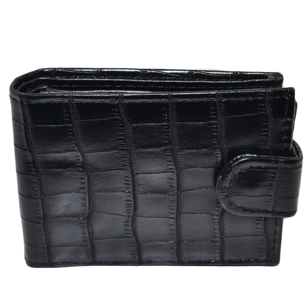 PORTAFOGLIO UOMO ELEGANTE SPAZIOSO TRAPUNTATO NERO WALLET BLACK TARTARUGATO CHIUSURA CLIP MODA