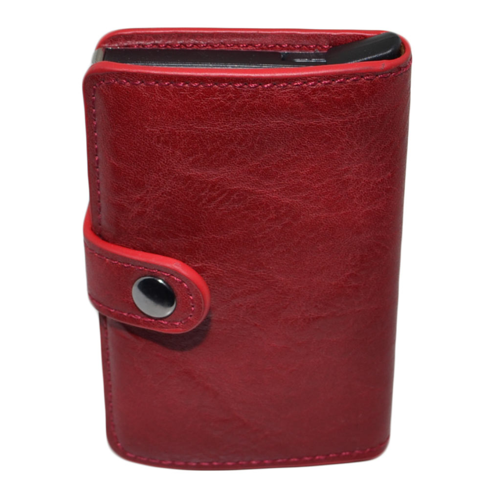 Portafoglio Wallet uomo in vera pelle ross portacarte pocket con molla e salvacarta  con gancio contanti chiusura clip